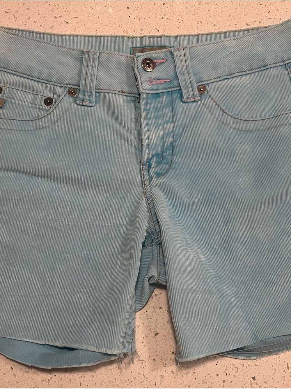 lei Light Blue Corduroy Junior's Bermuda Shorts